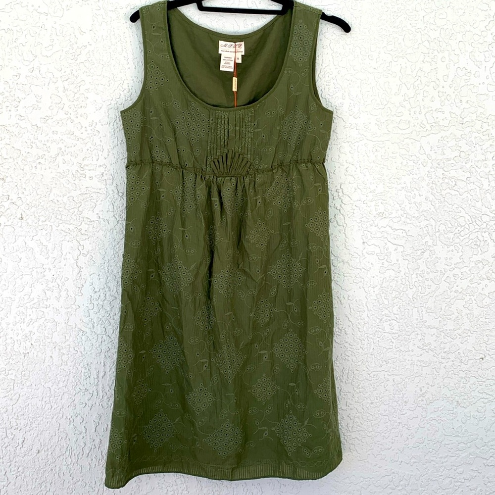 MAX STUDIO /MSSP  SUMMER DRESS WITH EMBROIDERED DESIGN